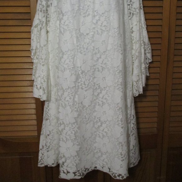 Fever NEW Dress Romantic Boho Cream Color Lace Dress with stretch size XL - Picture 9 of 9